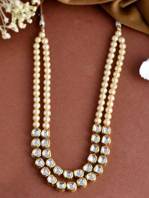 Brass gold-plated layered necklace 2