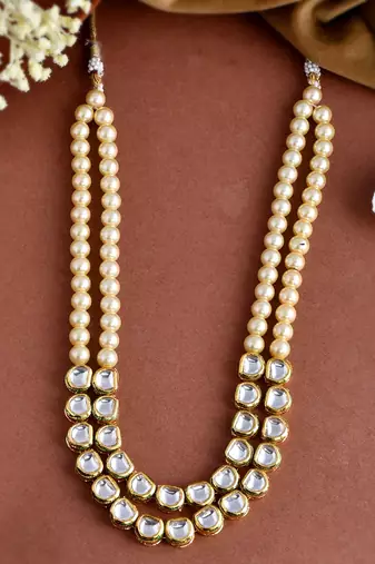 Brass gold-plated layered necklace