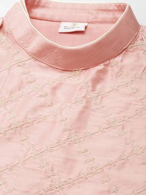 Peach silk embroidery angrakha kurtas 2