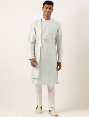Light blue embroidery angrakha kurtas 1