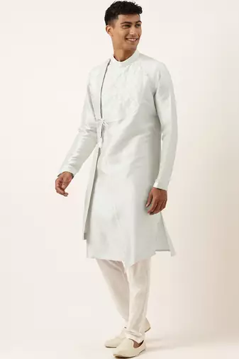 Light blue embroidery angrakha kurtas