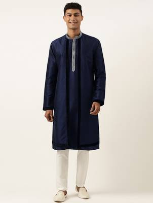 Blue embroidered layered kurtas 1