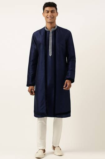 Blue embroidered layered kurtas
