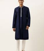 Blue embroidered layered kurtas