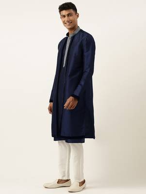 Blue embroidered layered kurtas 3