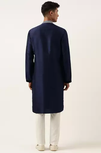 Blue embroidered layered kurtas