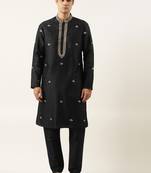 Black silk gota embroidered kurtas