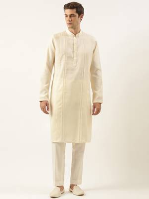 Cream cotton pintux kurtas 1