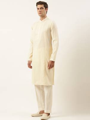 Cream cotton pintux kurtas 3