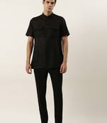 Black cotton short kurta