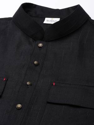 Black cotton short kurta 2