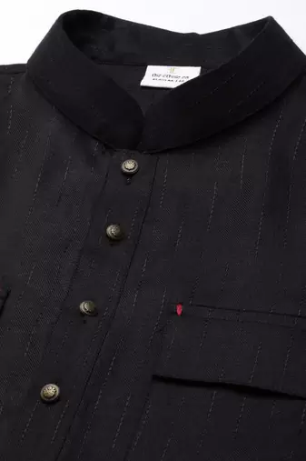 Black cotton short kurta