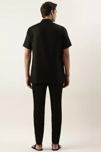 Black cotton short kurta