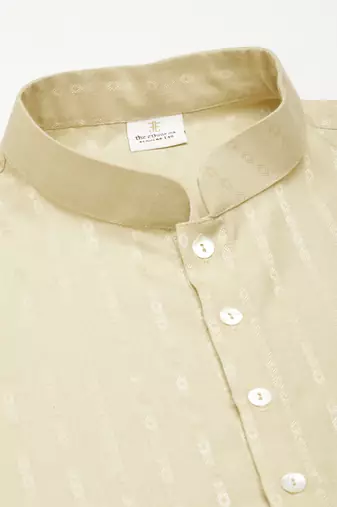 Light beige striped short kurta