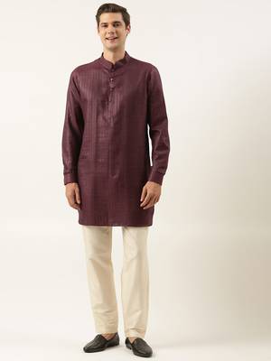 Wine striped kurta 1