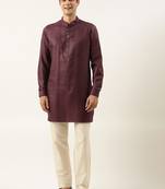 Wine striped kurta