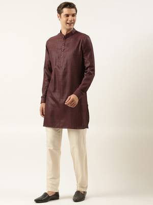 Wine striped kurta 3