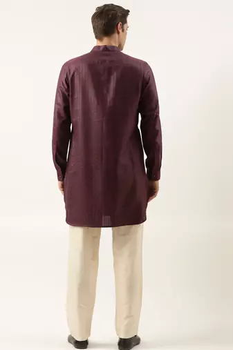 Wine striped kurta