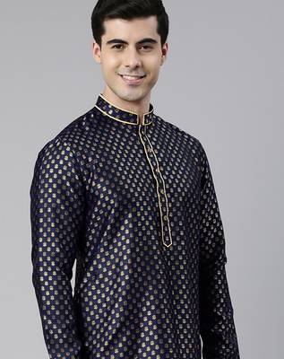 Navy banarasi fesive kurtas 3