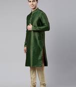 Green banarasi fesive kurtas
