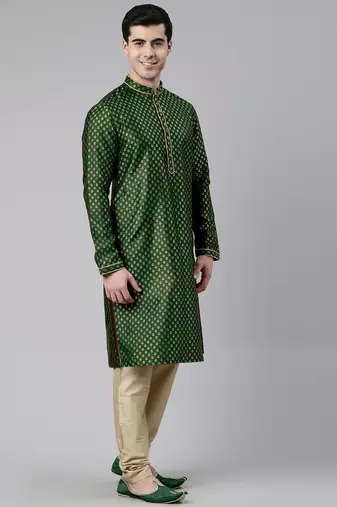 Green banarasi fesive kurtas