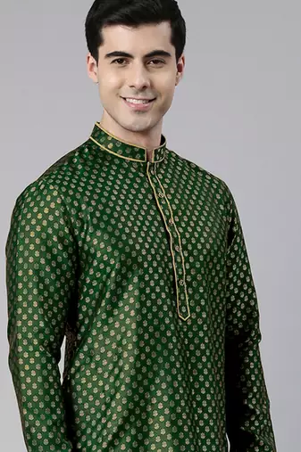 Green banarasi fesive kurtas