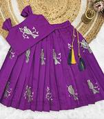 Kids Ringani New south Indian traditional pattu pavadai Jacquard Lehenga choli for girls dress