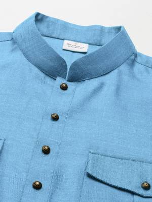 Blue light cotton short pathani 2