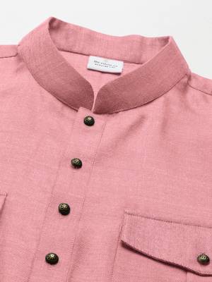 Old rose cotton short pathani 2