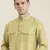 Greenish beige cotton short pathani