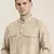 Beige cotton short pathani