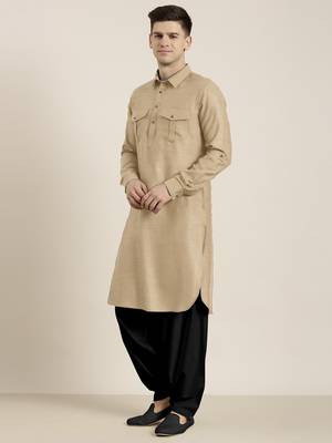 Beige cotton pathani with salwar 3