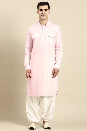 Light pink fine cotton pathani with salwar