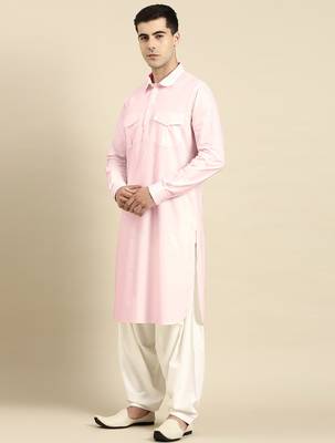 Light pink fine cotton pathani with salwar 3