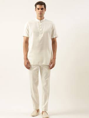 Off white cotton short kurta 1