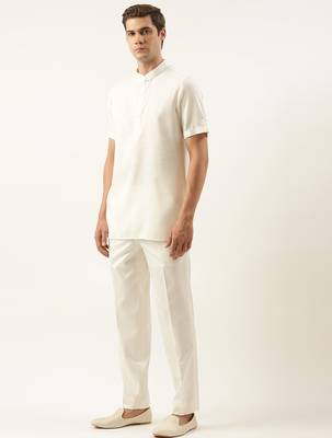 Off white cotton short kurta 3
