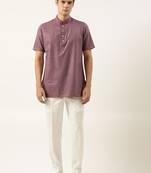 Wine cotton short kurta