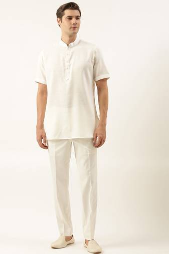 White cotton short kurta