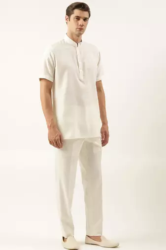 White cotton short kurta