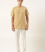 Beige cotton short kurta