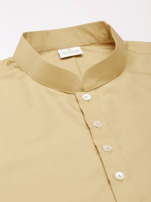 Beige cotton short kurta 2