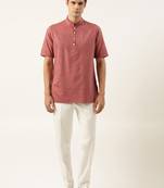 Maroon cotton short kurta