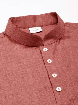 Maroon cotton short kurta 2