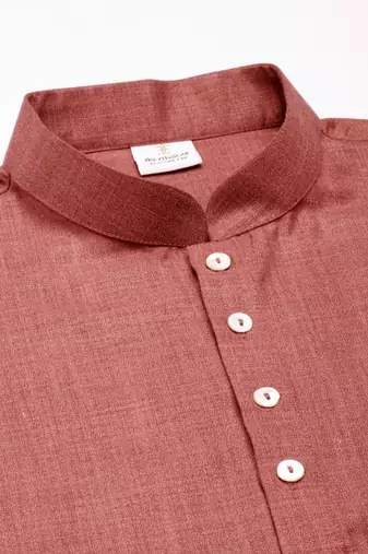 Maroon cotton short kurta