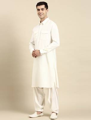White cotton pathani with salwar 3