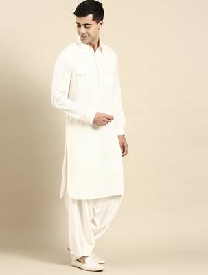 White cotton pathani with salwar 4