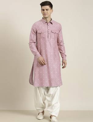 Pink cotton pathani with salwar 1