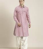Pink cotton pathani with salwar