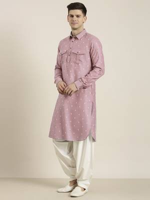 Pink cotton pathani with salwar 3