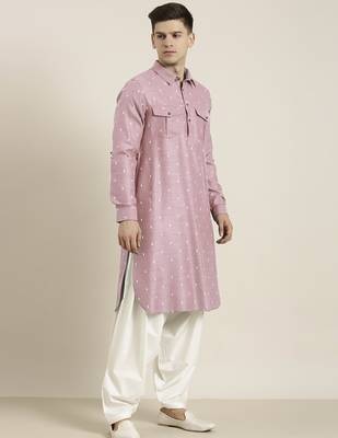 Pink cotton pathani with salwar 4